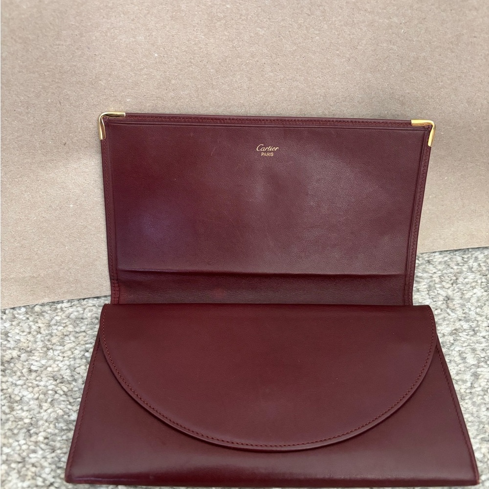 Cartier Women's Burgundy Leather Crossbody Bag Set - Picture 5 of 12